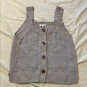 Madewell Button-Front Knit Tank in Heather Taupe